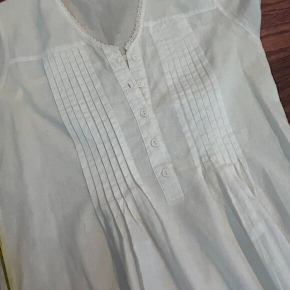 Lewis Frimel Cottagecore Pintuck Cap Sleeve Cotton Nightgown Size Small - Picture 9 of 14